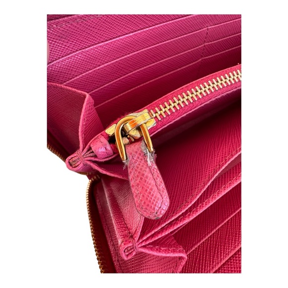 Prada Saffiano Fiocco Leather Peonia Long Zip Wallet (Full Inclusion) - Picture 10 of 11